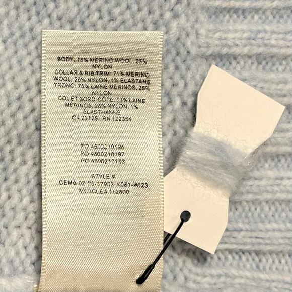 Aritzia Sunday Best Peggy Light Blue Merino Wool Blend Sweater NWOT - Picture 8 of 9